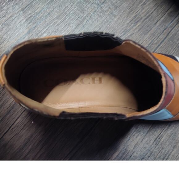 Coach Bandit patchwork shoe leather boot bootie women's 9.5 - Picture 6 of 10